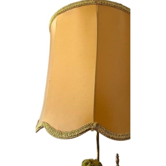 Vtg 40" MCM Italian Pixie Elf Statue Table Floor Lamp Torchiere Green Gold Leaf - Picture 9 of 16